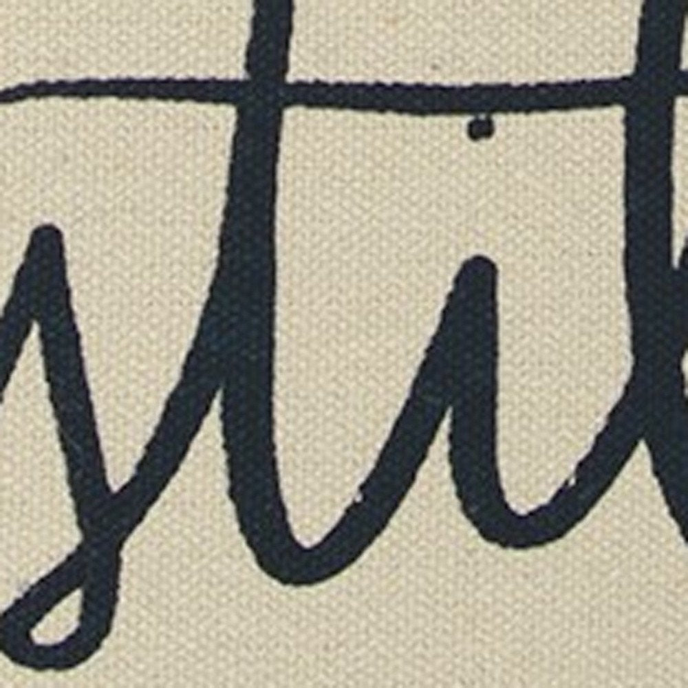 Black Taupe Canvas "Be Still" Throw Pillow