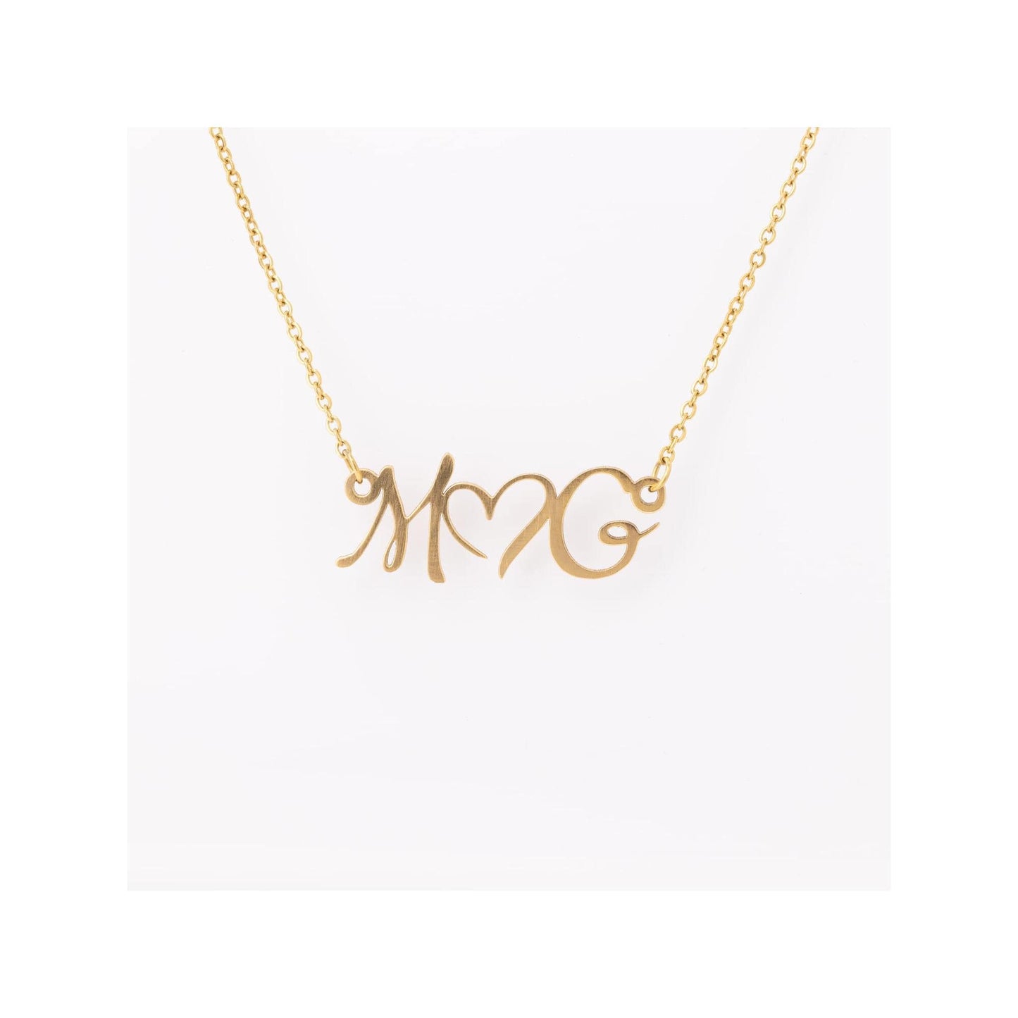 Custom Double Initial Heart Necklace