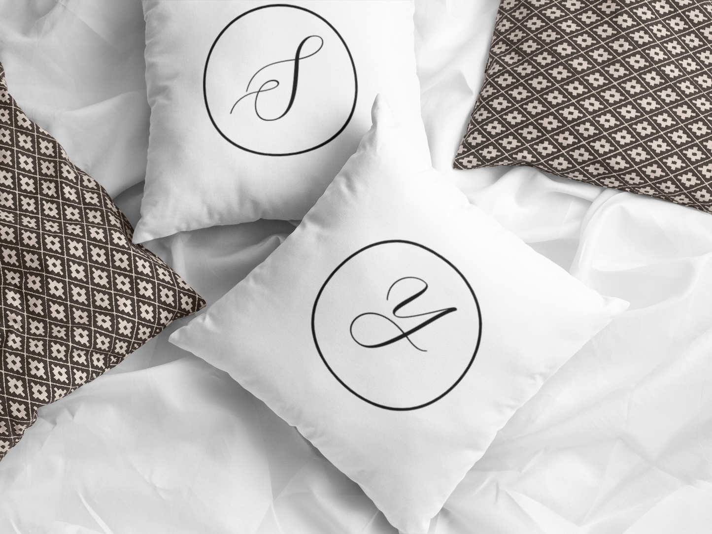 Personalized Monogram Pillow – Custom Initial Throw Pillow A–Z