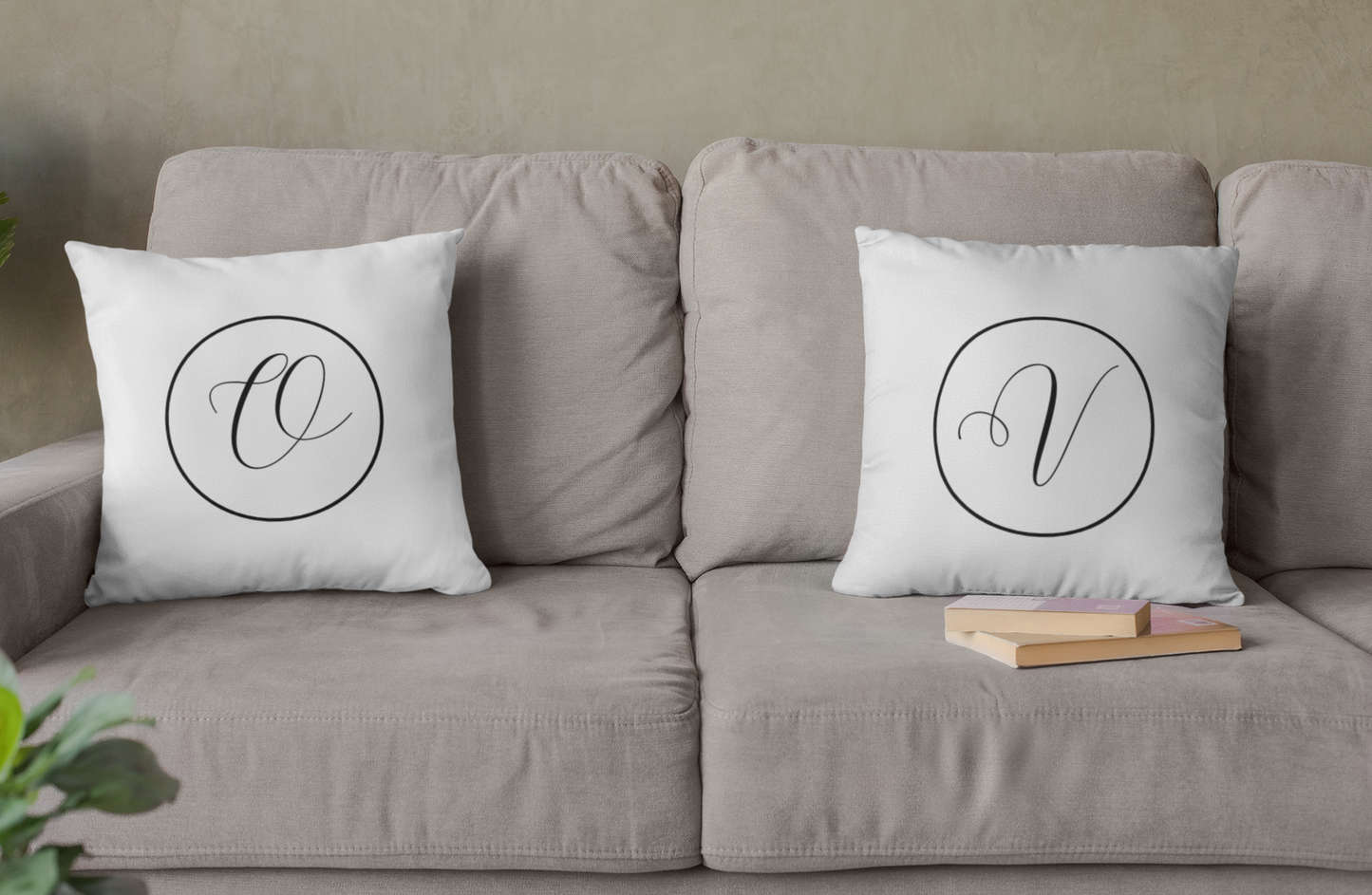 Personalized Monogram Pillow – Custom Initial Throw Pillow A–Z