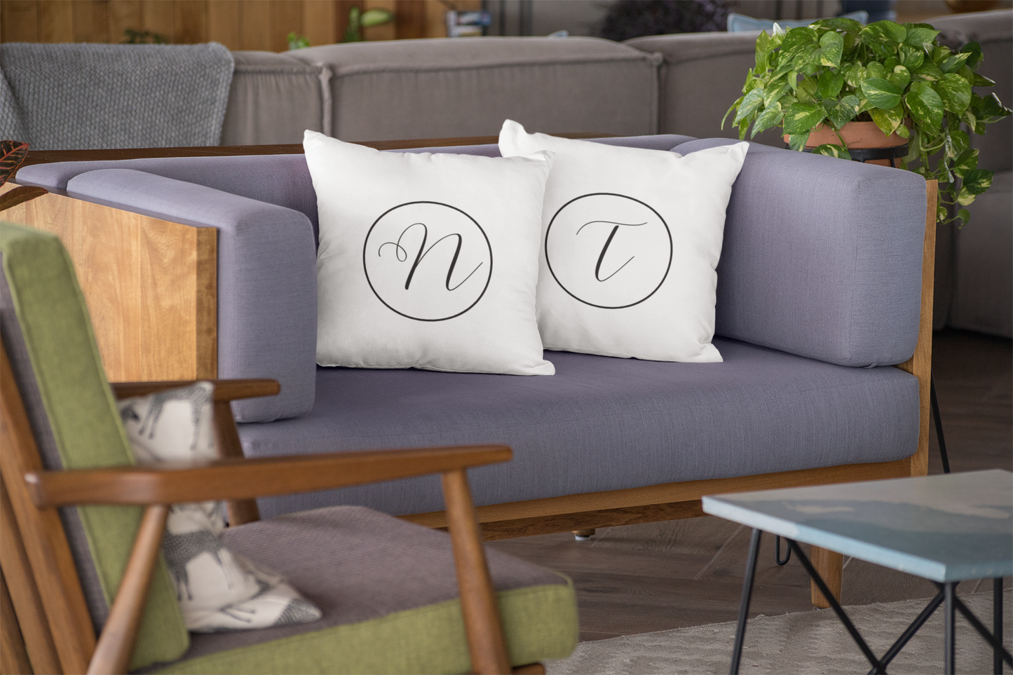 Personalized Monogram Pillow – Custom Initial Throw Pillow A–Z