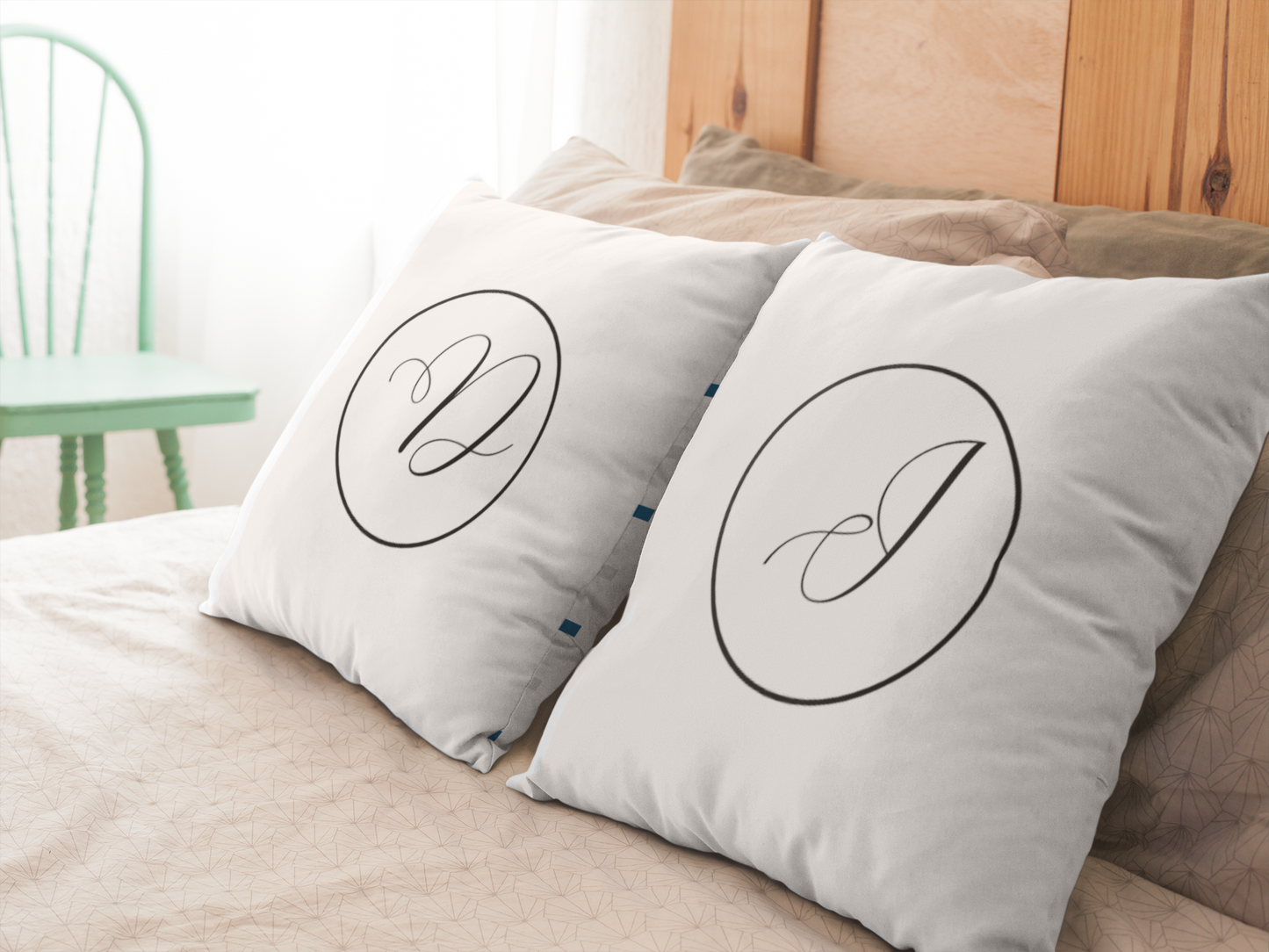 Personalized Monogram Pillow – Custom Initial Throw Pillow A–Z