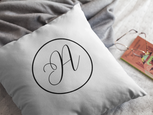 Personalized Monogram Pillow – Custom Initial Throw Pillow A–Z