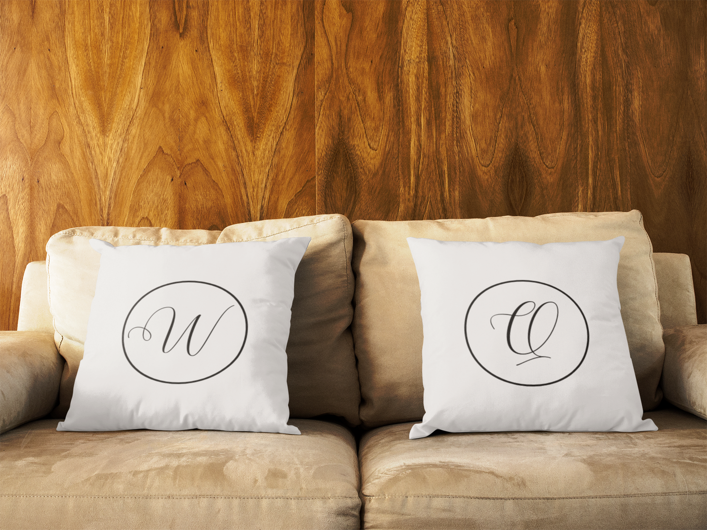 Personalized Monogram Pillow – Custom Initial Throw Pillow A–Z