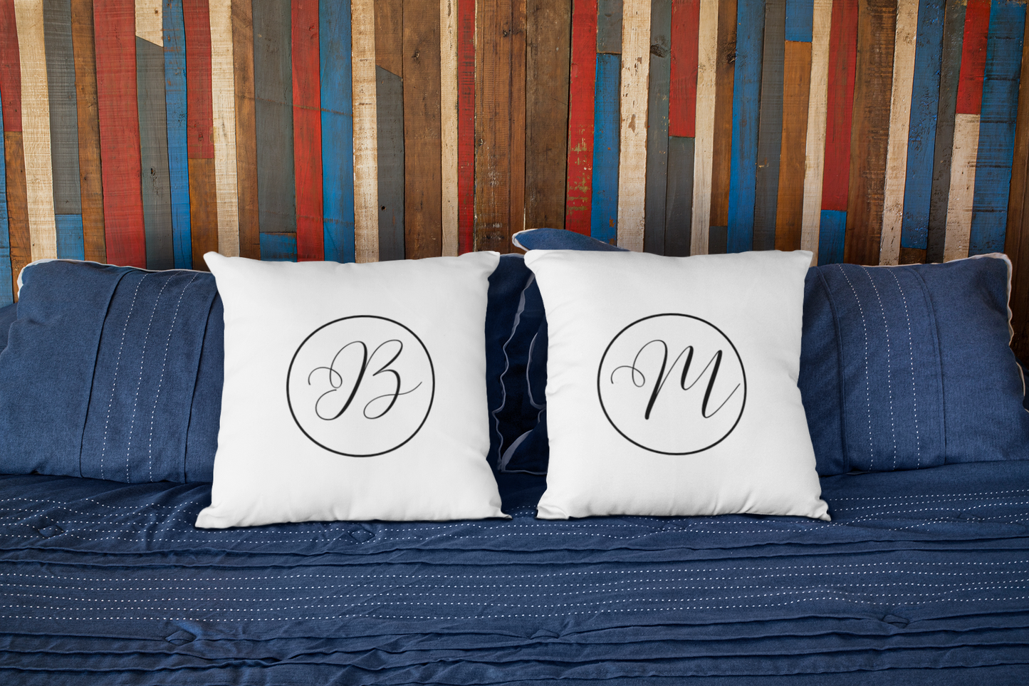 Personalized Monogram Pillow – Custom Initial Throw Pillow A–Z
