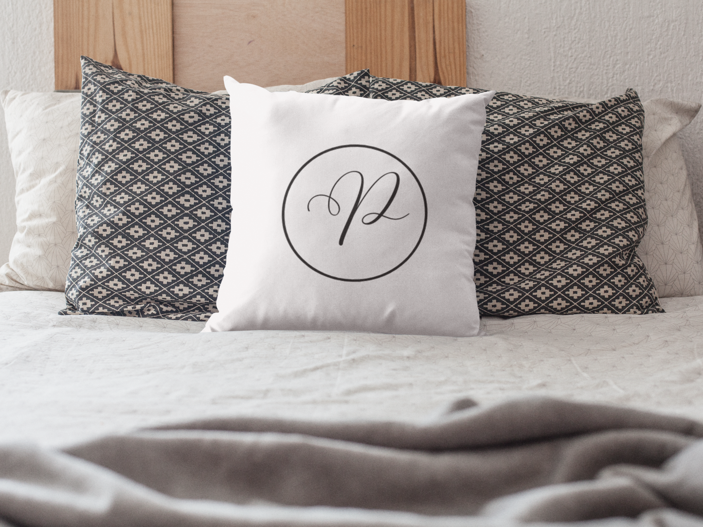 Personalized Monogram Pillow – Custom Initial Throw Pillow A–Z