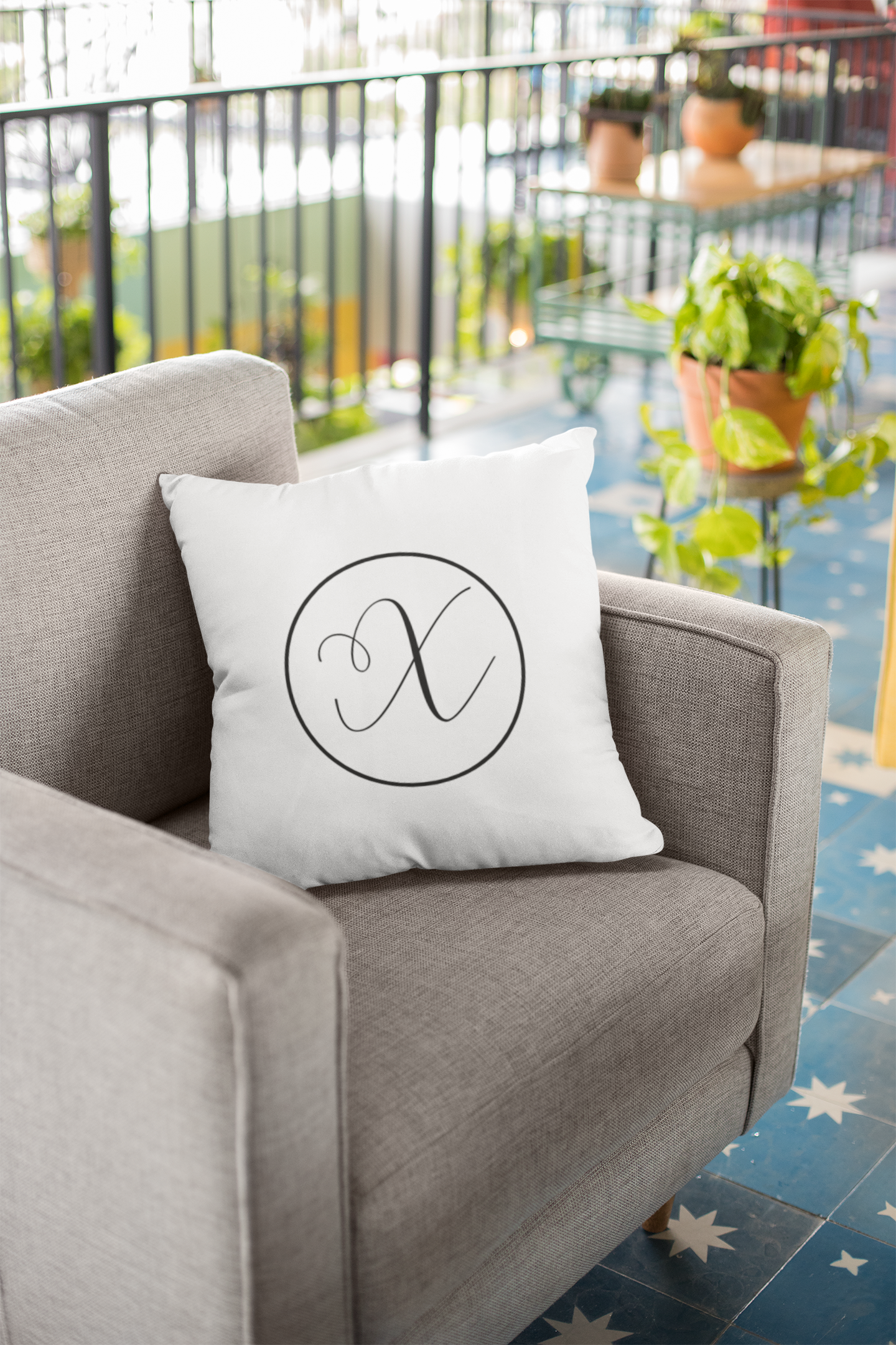Personalized Monogram Pillow – Custom Initial Throw Pillow A–Z