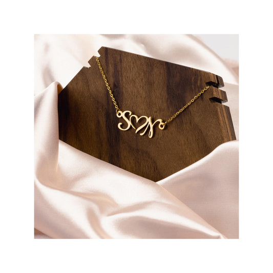 Custom Double Initial Heart Necklace