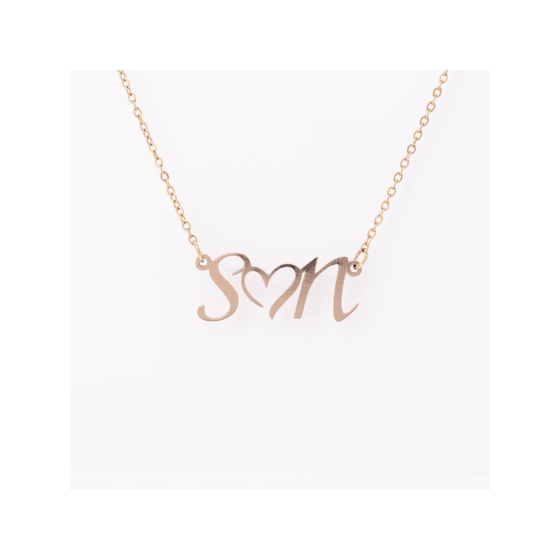 Custom Double Initial Heart Necklace